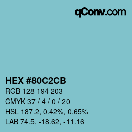 Color code: HEX #80C2CB | qconv.com