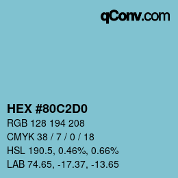 カラーコード: HEX #80C2D0 | qconv.com
