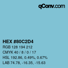 Color code: HEX #80C2D4 | qconv.com