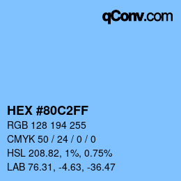 Color code: HEX #80C2FF | qconv.com
