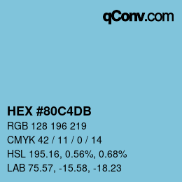 Color code: HEX #80C4DB | qconv.com