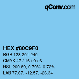 Color code: HEX #80C9F0 | qconv.com