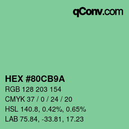 Color code: HEX #80CB9A | qconv.com