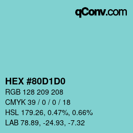 颜色代码: HEX #80D1D0 | qconv.com