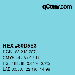 カラーコード: HEX #80D5E3 | qconv.com