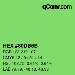 Color code: HEX #80DB6B | qconv.com