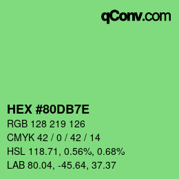 カラーコード: HEX #80DB7E | qconv.com
