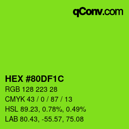 Color code: HEX #80DF1C | qconv.com