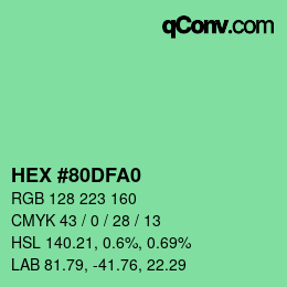 Color code: HEX #80DFA0 | qconv.com