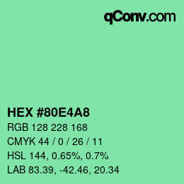 カラーコード: HEX #80E4A8 | qconv.com