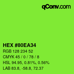 Color code: HEX #80EA34 | qconv.com