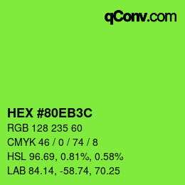 Color code: HEX #80EB3C | qconv.com