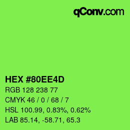 Color code: HEX #80EE4D | qconv.com
