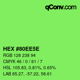 Color code: HEX #80EE5E | qconv.com