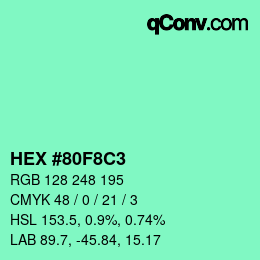 Color code: HEX #80F8C3 | qconv.com