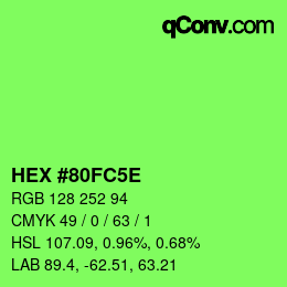 Color code: HEX #80FC5E | qconv.com