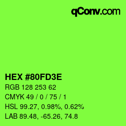 Farbcode: HEX #80FD3E | qconv.com