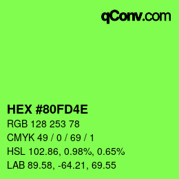 Color code: HEX #80FD4E | qconv.com