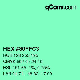カラーコード: HEX #80FFC3 | qconv.com