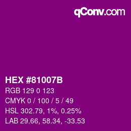 Color code: HEX #81007B | qconv.com