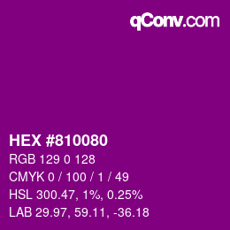 Color code: HEX #810080 | qconv.com
