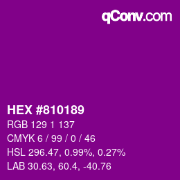 颜色代码: HEX #810189 | qconv.com