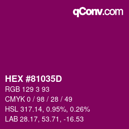 Color code: HEX #81035D | qconv.com