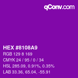 Color code: HEX #8108A9 | qconv.com