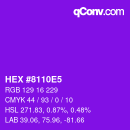 颜色代码: HEX #8110E5 | qconv.com