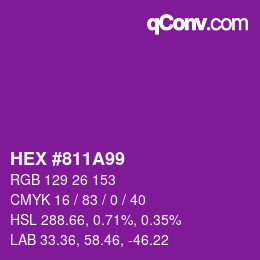 Color code: HEX #811A99 | qconv.com