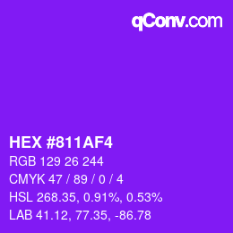Color code: HEX #811AF4 | qconv.com