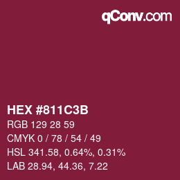 Color code: HEX #811C3B | qconv.com