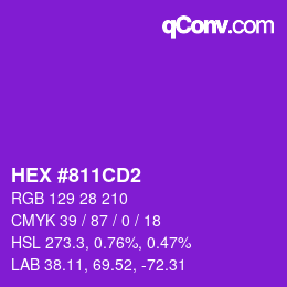 颜色代码: HEX #811CD2 | qconv.com