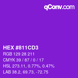 Color code: HEX #811CD3 | qconv.com