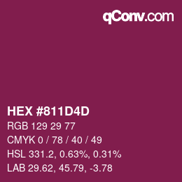 颜色代码: HEX #811D4D | qconv.com
