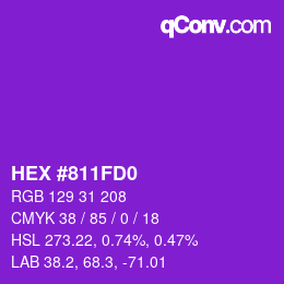Color code: HEX #811FD0 | qconv.com