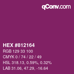 Farbcode: HEX #812164 | qconv.com