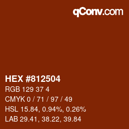 颜色代码: HEX #812504 | qconv.com