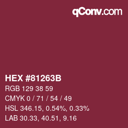Color code: HEX #81263B | qconv.com