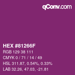 Color code: HEX #81266F | qconv.com