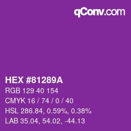 Color code: HEX #81289A | qconv.com