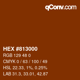 Color code: HEX #813000 | qconv.com