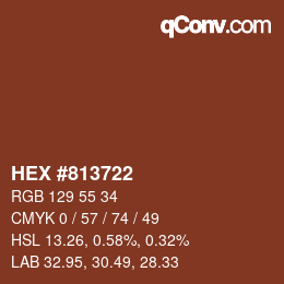 Code couleur: HEX #813722 | qconv.com