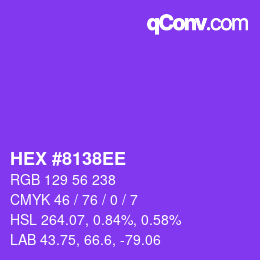 Color code: HEX #8138EE | qconv.com