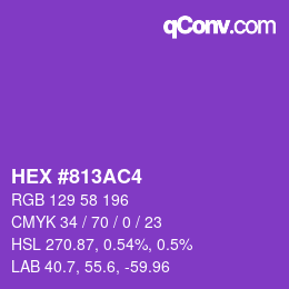 Farbcode: HEX #813AC4 | qconv.com