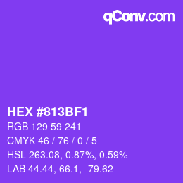 Color code: HEX #813BF1 | qconv.com