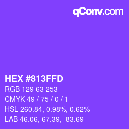 颜色代码: HEX #813FFD | qconv.com