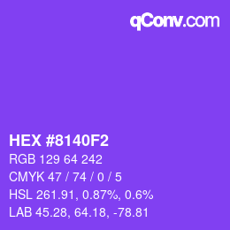 颜色代码: HEX #8140F2 | qconv.com