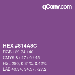 Color code: HEX #814A8C | qconv.com