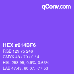 Color code: HEX #814BF6 | qconv.com